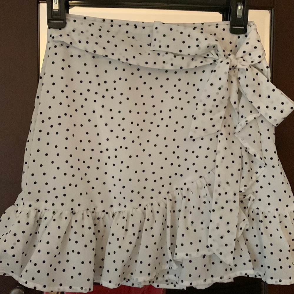 Shein polka dot ruffled skirt